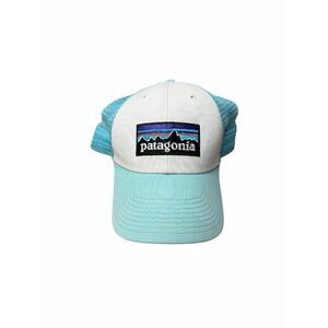 Patagonia Trucker Hat Snapback Blue White Mesh One Size